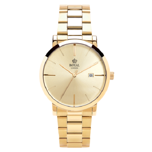 Royal London Gold Stainless Steel Bracelet Gents Classic Pair Watch