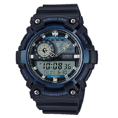 Casio Standard Analog Digital Map World Blue Dial Watch