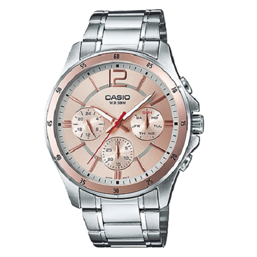 Casio Analog Men’s Stainless Steel Strap Multi Dial Watch